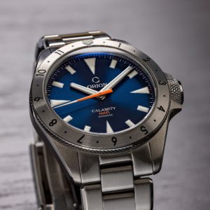 orion watch calamity silver with blue dial